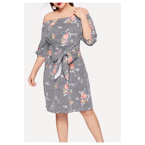 ➕ Off-Shoulder knot detail dress - Picture 2 of 6